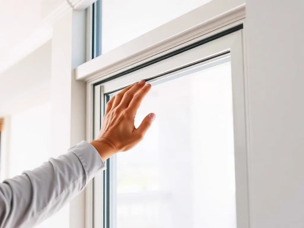 Technician adjusting a horizontal sliding window sash inside a Florida condominium